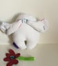 Winged Handmade plushie Wish Guardian with silver Dandelion, Kawaii, Nursery - Image 2