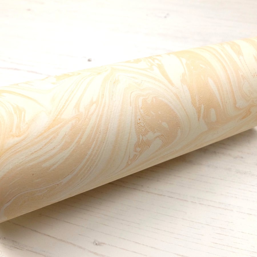  A4 Marbled paper sheet in blush pink