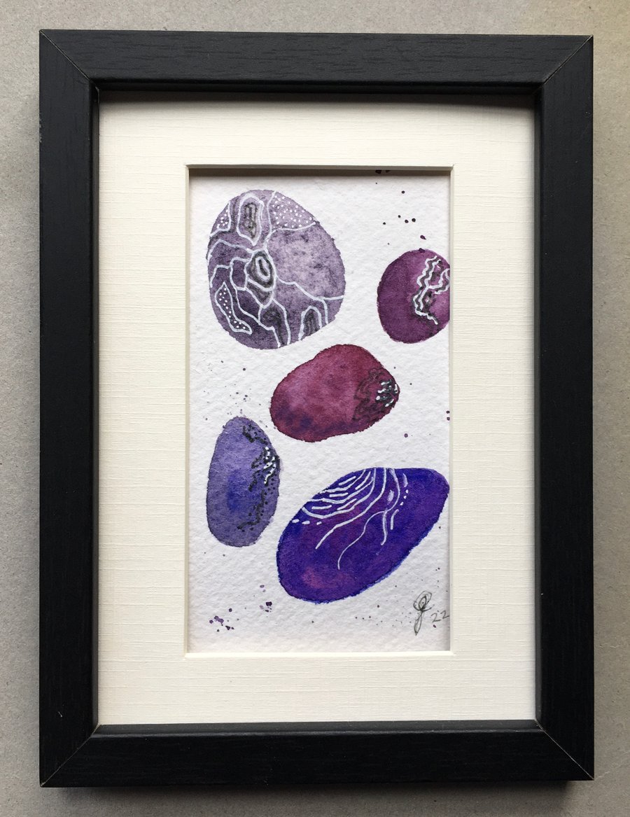 Purple pebbles original art 
