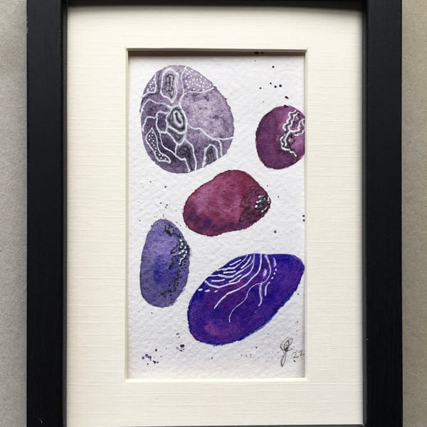 Purple pebbles original art 