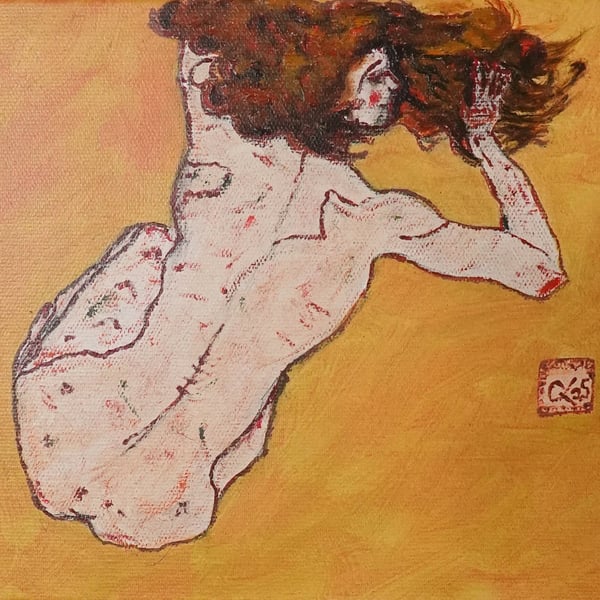 'Girl with Brown Hair', Inspired by Scheile.  