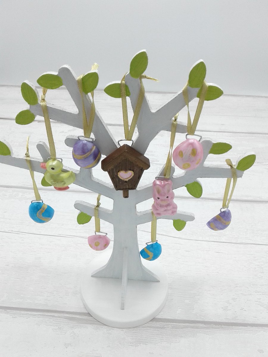 Easter decorations. Easter tree and decorations.  Spring tree and decorations.