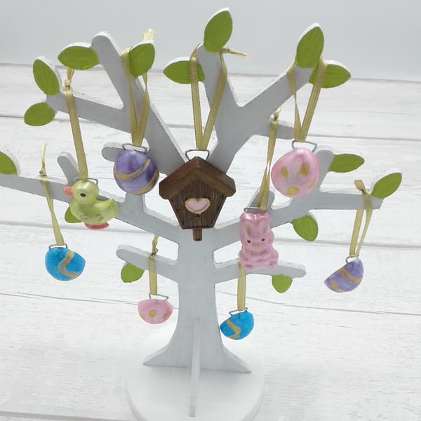 Easter decorations. Easter tree and decorations.  Spring tree and decorations.