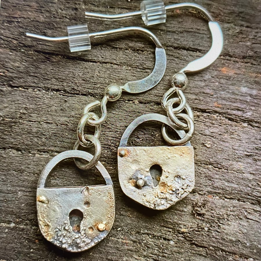 Tiny Thames padlock earrings