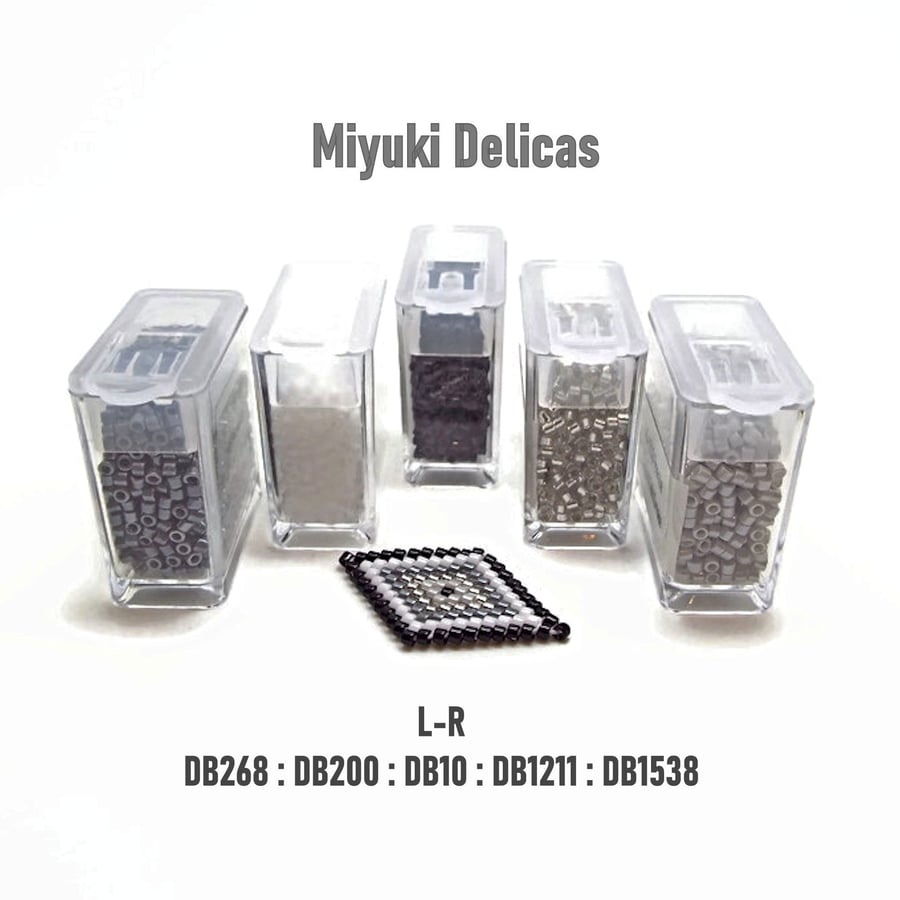 25g Miyuki Delica Seed Beads in 5x 5g Tubs, Bead Weaving & Looming Supplies