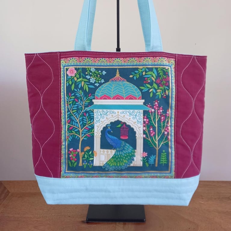 Peacock Quilted Patchwork Bag