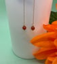 Sterling silver chain earrings with rare nanhong agate stones  - Image 2