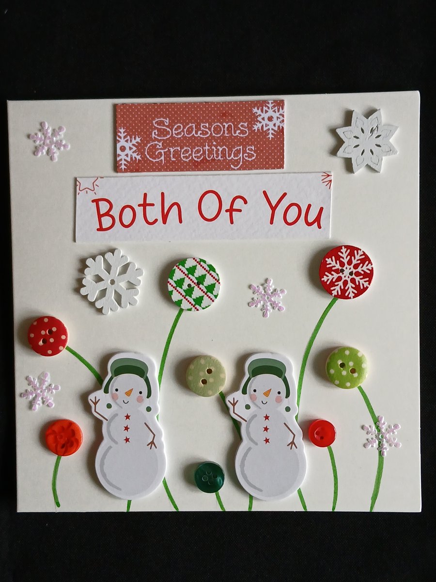Handmade, to both of you christmas card 