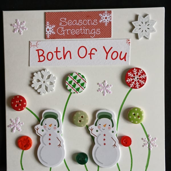 Handmade, to both of you christmas card 
