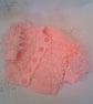 Baby Girl's Looped Cardigan and Bonnet Set, Baby Girl's Outfit, Baby Shower Gift - Image 2