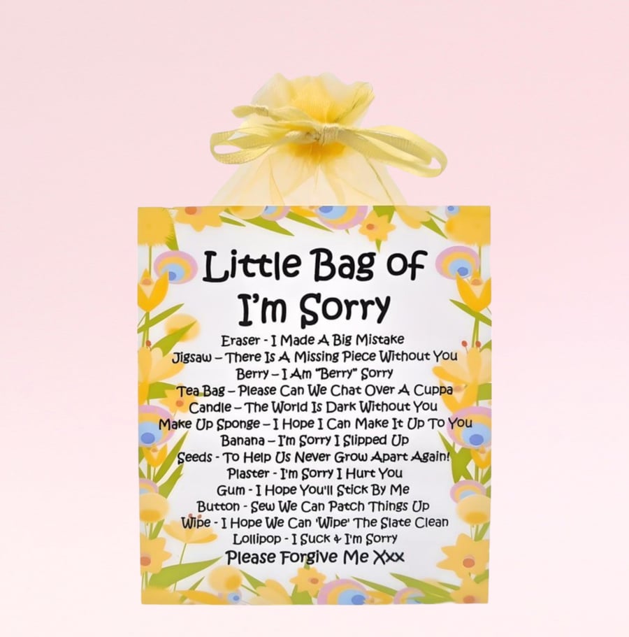 Little Bag of I’m Sorry - A Unique Fun Novelty Gift & Keepsake ! 