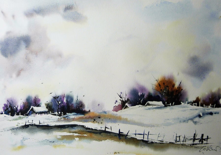 Winter, Original Watercolour Painting.