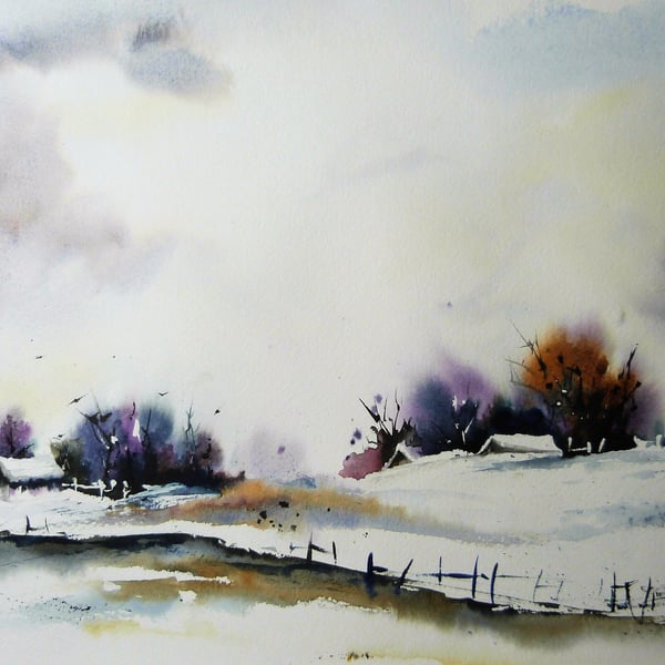 Winter, Original Watercolour Painting.
