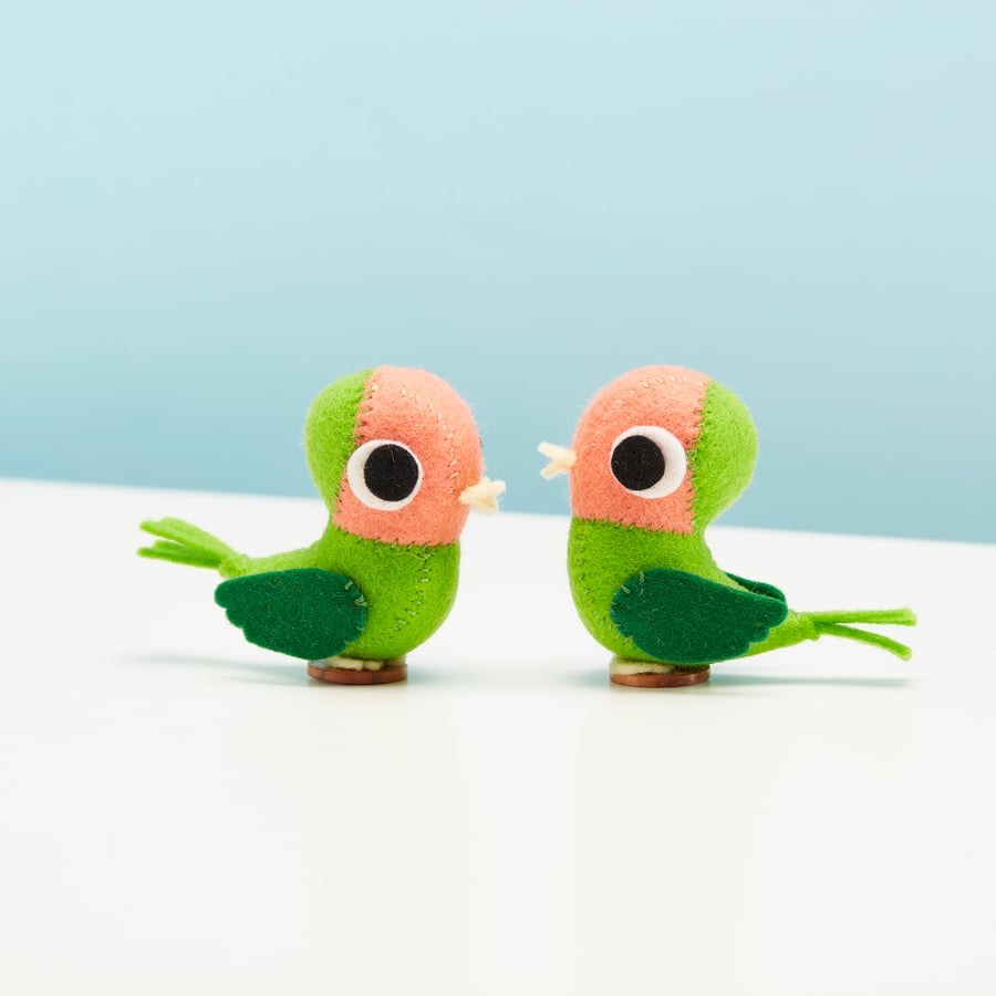 Felt love birds ornaments