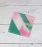 Individually Made Pink and Green Fused Glass Coasters - Set of 2 - Image 6