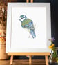 Hand drawn Blue tit Art Print  - Image 1