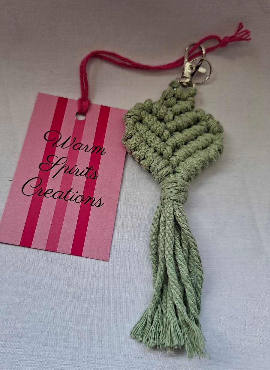 Macrame Heart shaped Keyring