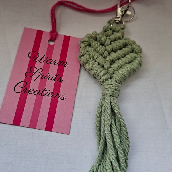 Macrame Heart shaped Keyring