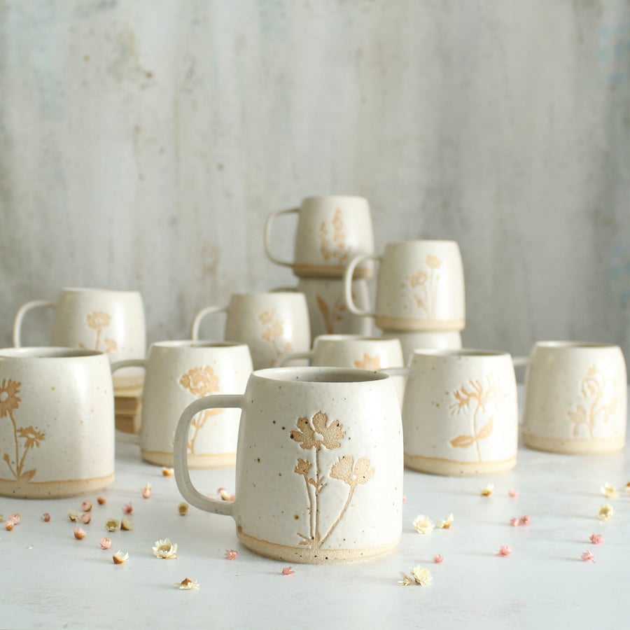 Birth Flower Stoneware Mugs