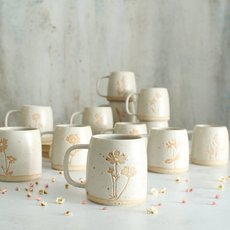 Birth Flower Stoneware Mugs
