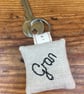 Gran keyring, Personalised Gran key ring, Embroidered heart key ring - Image 2