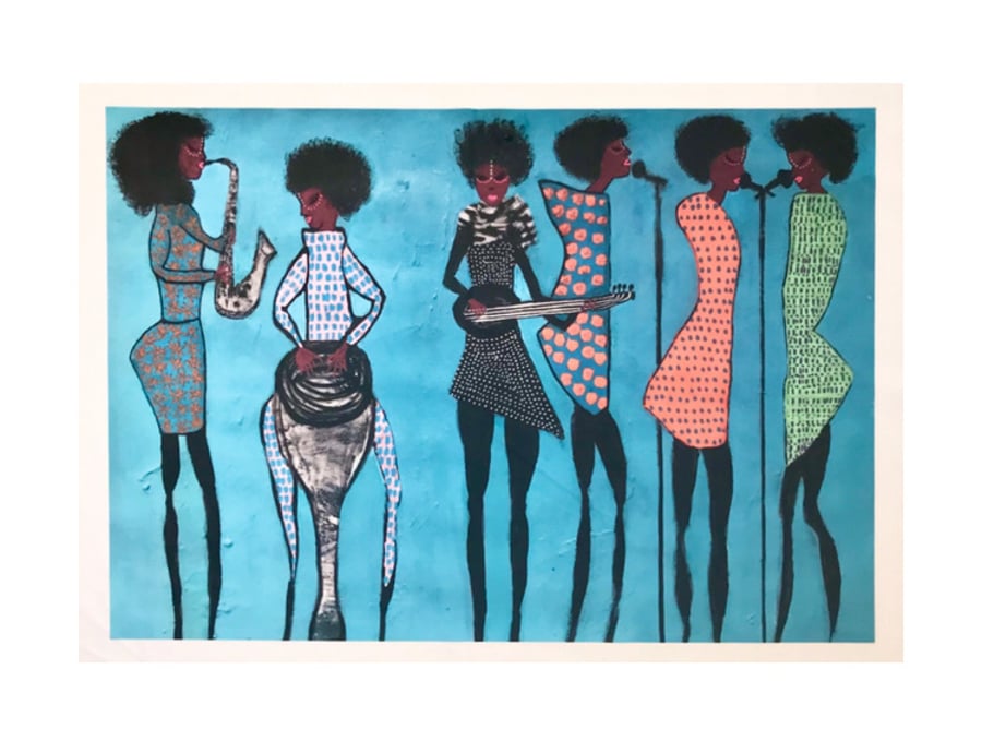 Velvet Print 42x60 cm - Print of original artwork - African art - music 