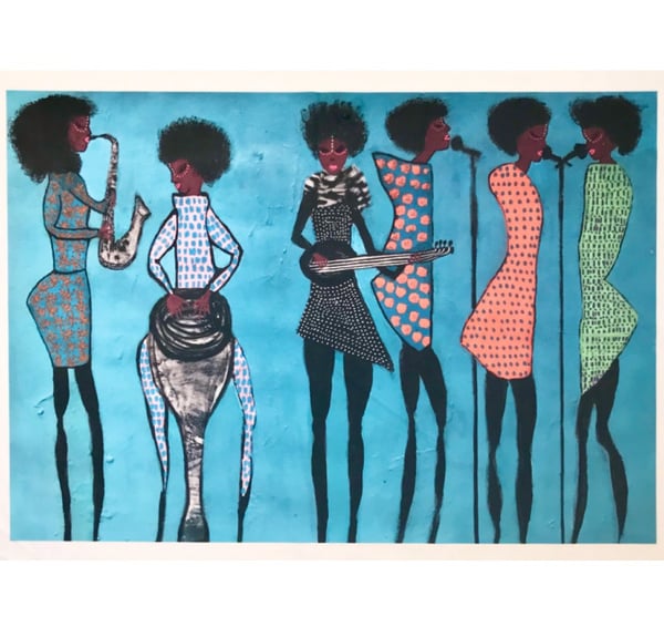 Velvet Print 42x60 cm - Print of original artwork - African art - music 