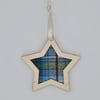 Snowdrop Tartan Handwoven Star Decoration 