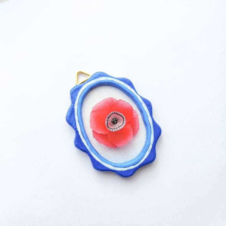 Tiny Floral Wall Hanging - Handmade Botanical Art, Spring Flower Hanging