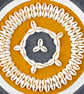 "Inyanga 1" - Yellow & Grey Shell Macrame Wall, Shelf & Console Table Decor - Image 7