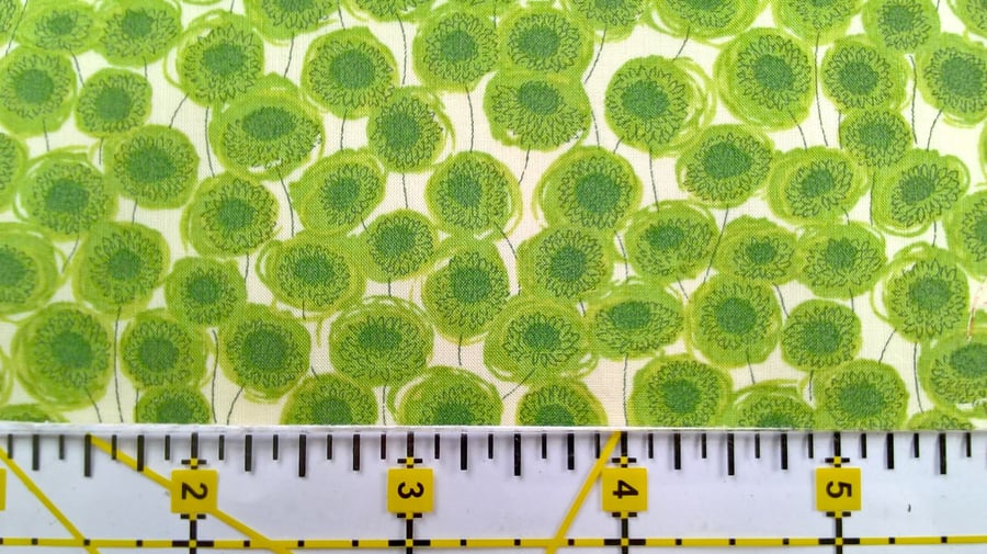 Liberty Fabric Scrap 10" Square : XANTHE SUNBEAM : Green White Floral