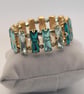 Ombre Crystal Stretch Bracelet Blue Green Glass Crystals Bracelet  - Image 3