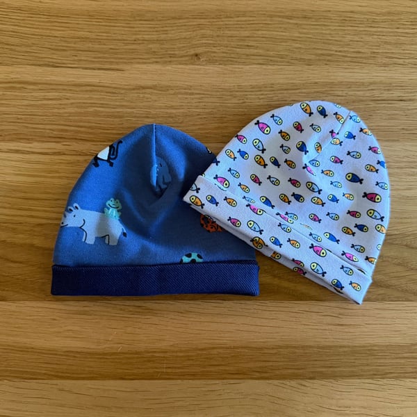 Newborn Baby Hats, Beanie hats. 2 PK. Ideal for the newborn baby 0-3mths - BE10