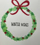 A Christmas Holly and berry wreath, hand painted watercolour Christmas card  - Image 3