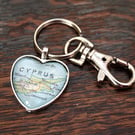 Bespoke Map Heart Keyring with Custom Map Location Personalized Accessories