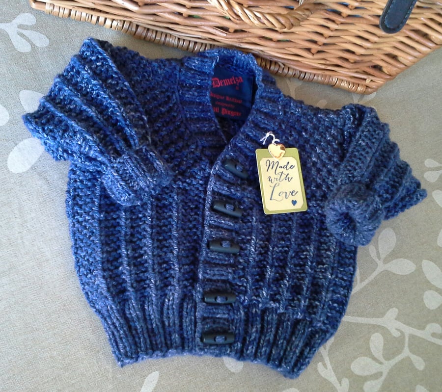 Baby Boys Denim Knitted Jacket  6-12 months