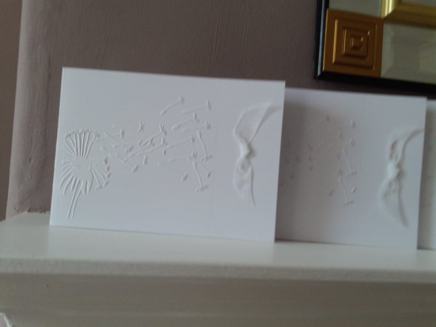 Pack of 4 dandelion blank cards or notelets