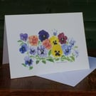 Pansies greetings card.