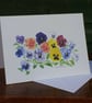 Pansies greetings card.