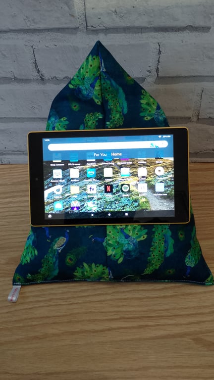 Peacock Kindle Cushion Stand: Book Stand: Ipad stand: Tablet Stand