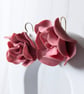 Pink rose drop earrings 