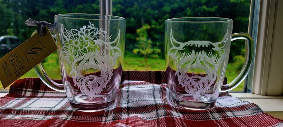 Highland Coo His and Hers set of cups