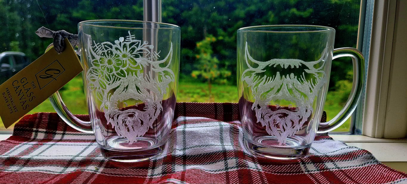 Highland Coo His and Hers set of cups
