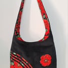 Big tote bag with poppy flowers 