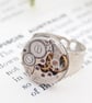 Steampunk Signet Mens Ring made of Watch work, Mens Pinky Ring as Birthday Gift  - Image 4
