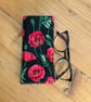Poppy Print Quilted Fabric Glasses Case