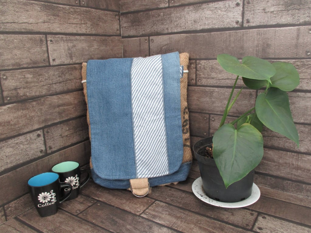 Upcycled Denim Rucksack Handmade Sustainable Backpack
