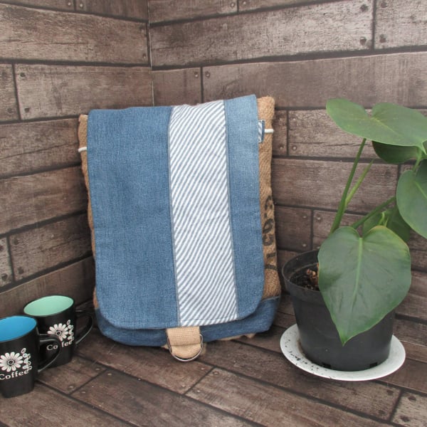 Upcycled Denim Rucksack Handmade Sustainable Backpack