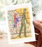 Egyptian Mummy Greeting Card: Hand Drawn Comic Horror Illustration (502) - Image 3