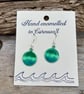 Hand enamelled sea coloured earrings 